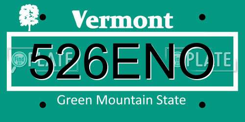 526ENO Vermont License Plate