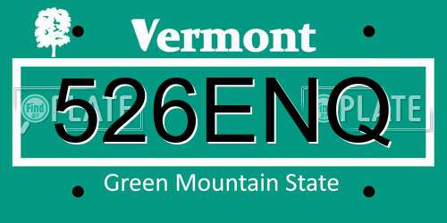 526ENQ Vermont License Plate