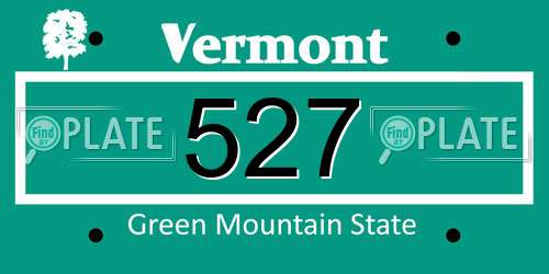 527 Vermont License Plate