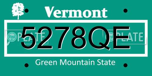 5278QE Vermont License Plate