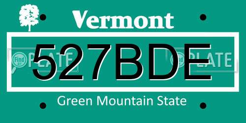 527BDE Vermont License Plate
