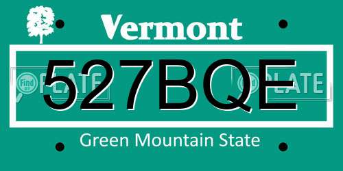 527BQE Vermont License Plate
