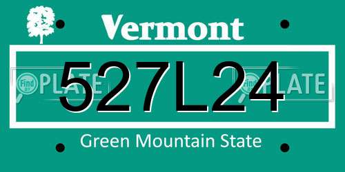 527L24 Vermont License Plate