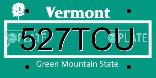 527TCU Vermont License Plate