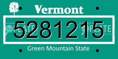 5281215 Vermont License Plate