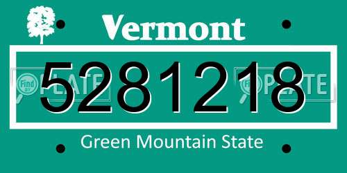 5281218 Vermont License Plate