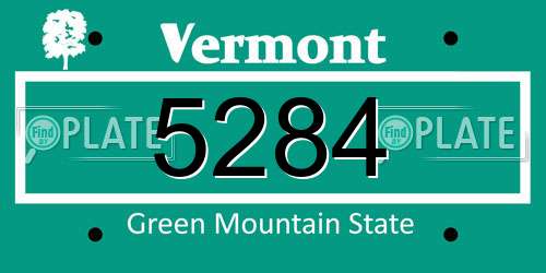 5284 Vermont License Plate