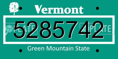 5285742 Vermont License Plate
