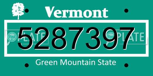 5287397 Vermont License Plate