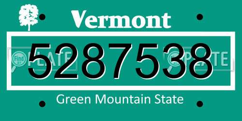 5287538 Vermont License Plate