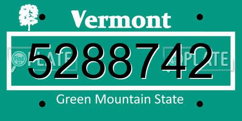 5288742 Vermont License Plate