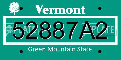 52887A2 Vermont License Plate