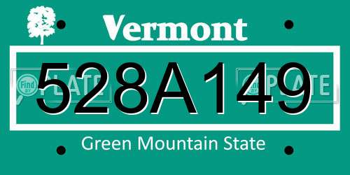 528A149 Vermont License Plate