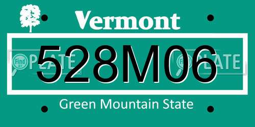 528M06 Vermont License Plate