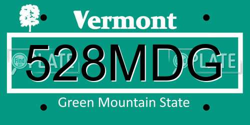 528MDG Vermont License Plate