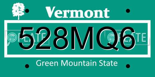 528MQ6 Vermont License Plate