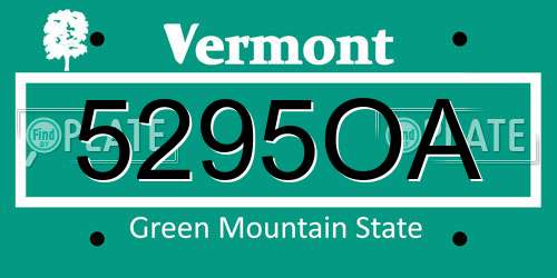 5295OA Vermont License Plate