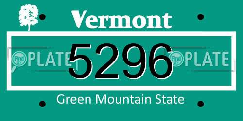 5296 Vermont License Plate