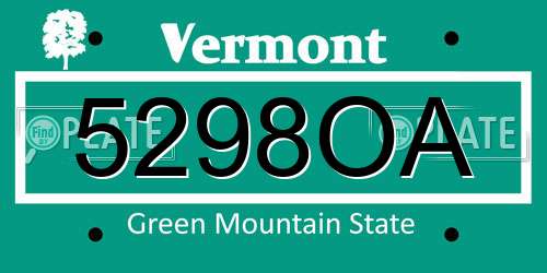 5298OA Vermont License Plate