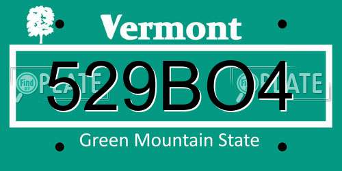 529BO4 Vermont License Plate