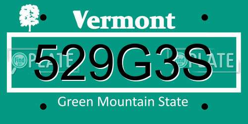 529G3S Vermont License Plate