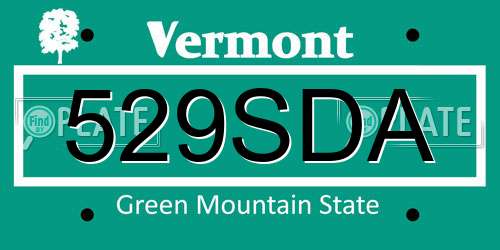 529SDA Vermont License Plate