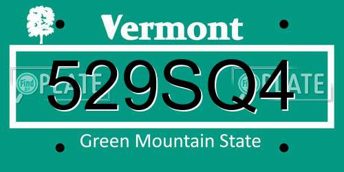 529SQ4 Vermont License Plate