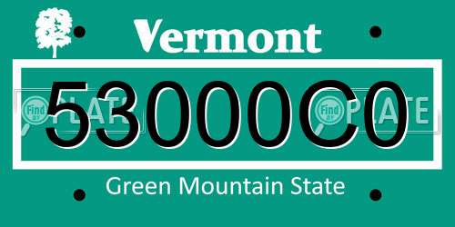 53000C0 Vermont License Plate