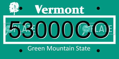 53000CO Vermont License Plate