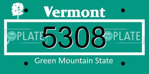5308 Vermont License Plate