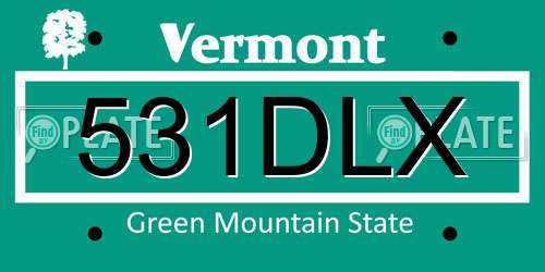 531DLX Vermont License Plate