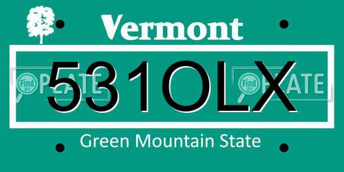 531OLX Vermont License Plate
