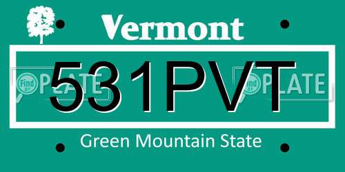 531PVT Vermont License Plate
