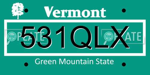 531QLX Vermont License Plate