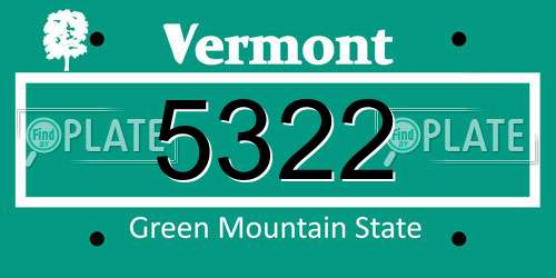 5322 Vermont License Plate
