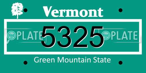 5325 Vermont License Plate