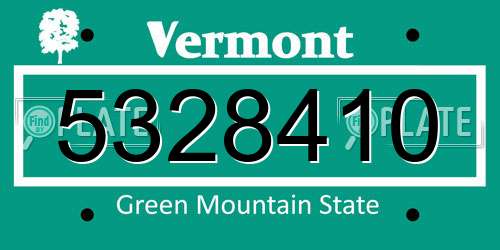 5328410 Vermont License Plate