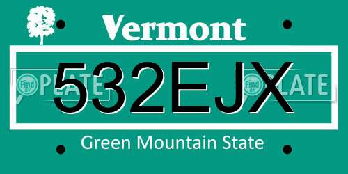 532EJX Vermont License Plate
