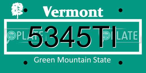 5345TI Vermont License Plate