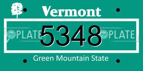 5348 Vermont License Plate