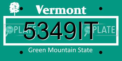 5349IT Vermont License Plate
