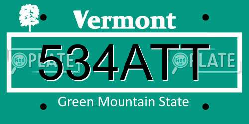 534ATT Vermont License Plate