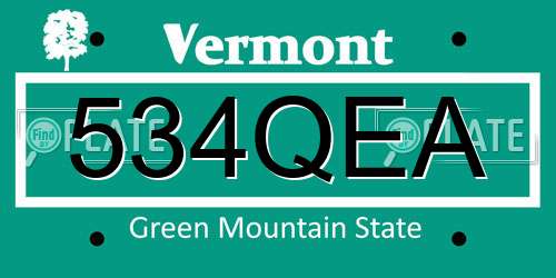 534QEA Vermont License Plate