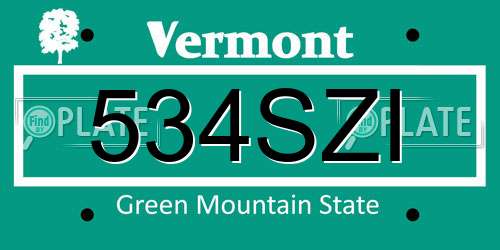 534SZI Vermont License Plate