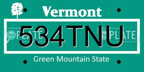 534TNU Vermont License Plate