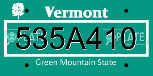 535A410 Vermont License Plate