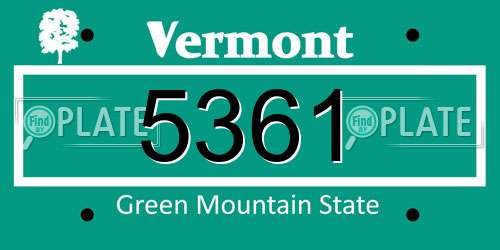 5361 Vermont License Plate