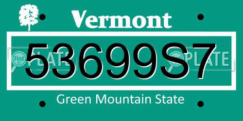53699S7 Vermont License Plate