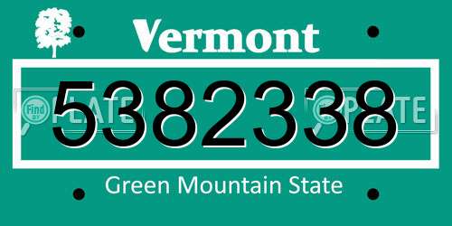 5382338 Vermont License Plate