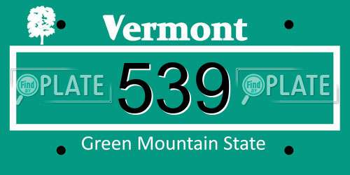 539 Vermont License Plate